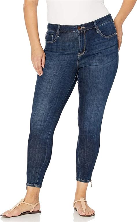 Seven7 Womens Plus Size Mid Rise Signature Ankle Skinny Avalon Wash