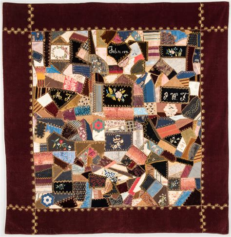 Lot 342 Signed And Dated Crazy Quilt Case Auctions