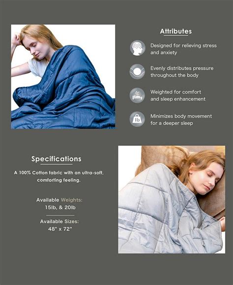 Pur Serenity 100 Cotton 48 X 72 Weighted Blanket 20lb Macys