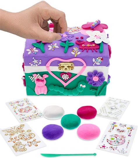 Kids Jewelry Box For Girls Creative Craft Kit With Wooden Etsy