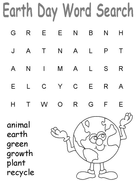 20 Earth Day Word Searches Kitty Baby Love