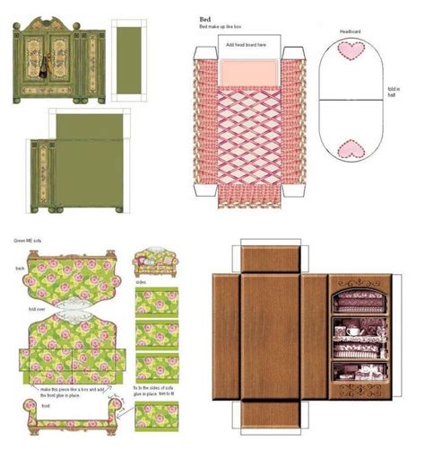 Casitas Recortables Y Mobiliario Muebles Para Maquetas Imprimibles Para Mu Ecas Casas Para