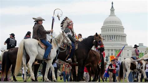 Cowboys And Indians Ride Through Dc To Protest Keystone Xl Pipeline
