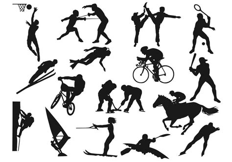 sports silhouette vector pack 48702 vector art at vecteezy