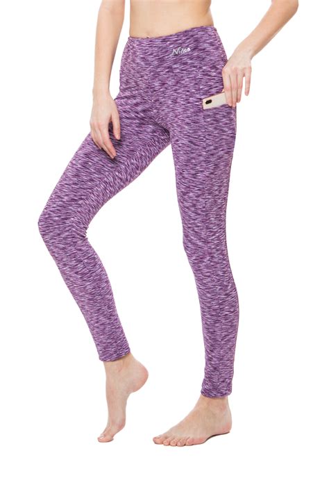 Leggings With Pockets For Women Sd Purple Nirlon