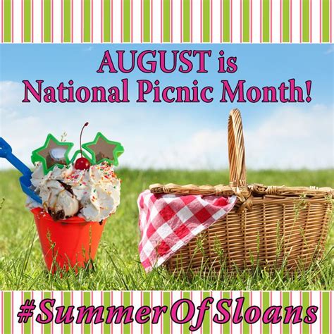 August Marks National Picnic Month Enjoy A Colorful Picnic With Sloans Treats Summerofsloans