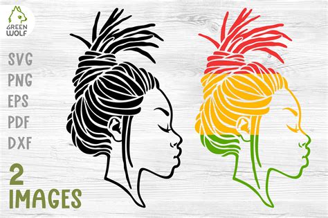 black woman with dreadlocks svg graphic by greenwolf art · creative fabrica