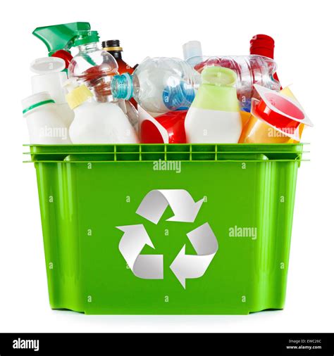 Recycling Concept Bin Full Of Empty Plastic Containers And Bottles