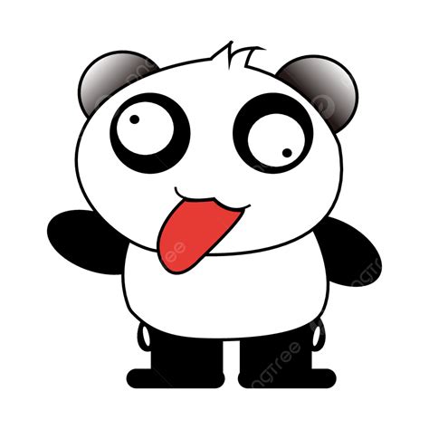 Mão Cartoon Desenhada Língua Bonita Enfiando Panda Png Mão De Desenho