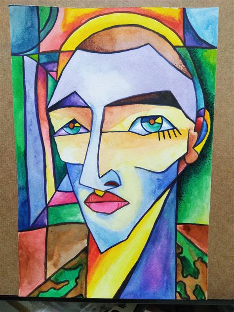 Semi Abstract Painting Watercolor Portrait Etsy