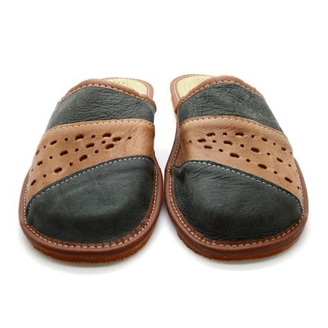 Mens Hand Made Leather Slippers Mules Size 6 7 8 9 10 11 12 Etsy