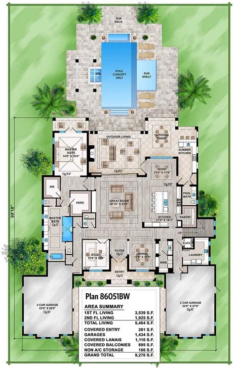 Plan 86051bw Spacious Tropical House Plan In 2021 Tropical House