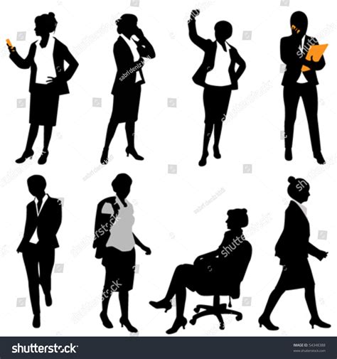 Business Woman Different Positions Stock Vector Illustration 54348388 Shutterstock