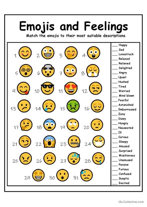 Emojis And Feelings English Esl Worksheets Pdf Doc