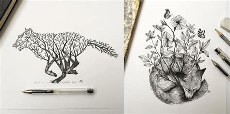 Awesome Sketches Pen Drawings By Alfred Basha 99inspiration