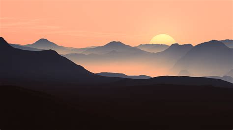 Download Mountains Sunset Minimalist Royalty Free Stock Illustration