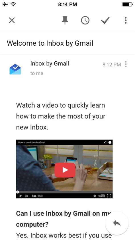 Inbox By Gmail User Interface Inbox Gmail