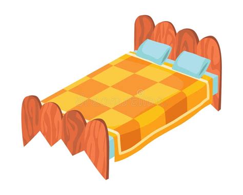 Bed Cartoon Vector Illustration Of Color Bed With Pillow And Cover