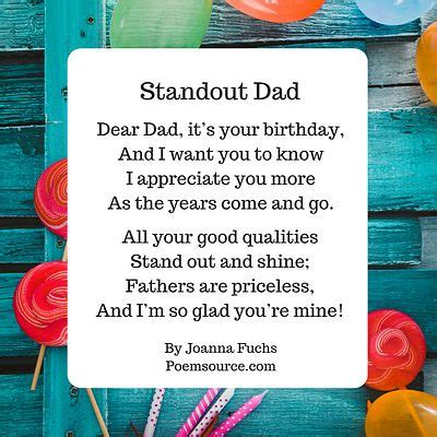 Sharing a sweet birthday poem is a great way to express your love and happy birthday wishes to him or her. Dad Birthday Poems To Make His Day Special
