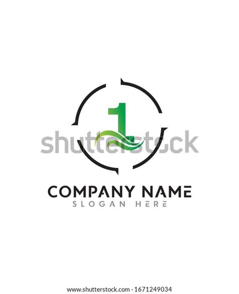 Creative Minimalist Number 1 Logo Design Stock Vector Royalty Free