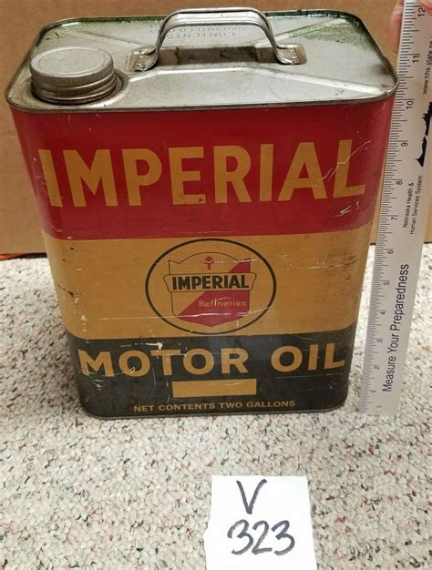 Vintage Imperial Motor Oil 2 Gallon Can Can Tin Garage Shop Vgc Ebay