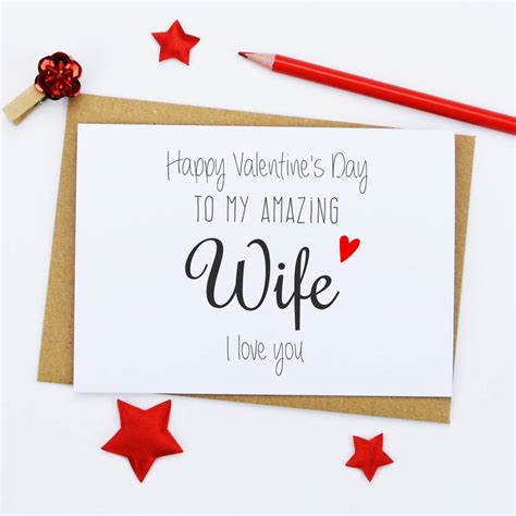 Personalised Happy Valentines Day Wife Card By Andrea Fays