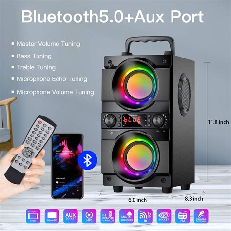 60w 80w Peak Portable Bluetooth Speaker With Double Subwoofer Heavy