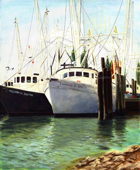 Captains Smith Morehead City North Carolina Original Fine Art Oil Painting Painting By G