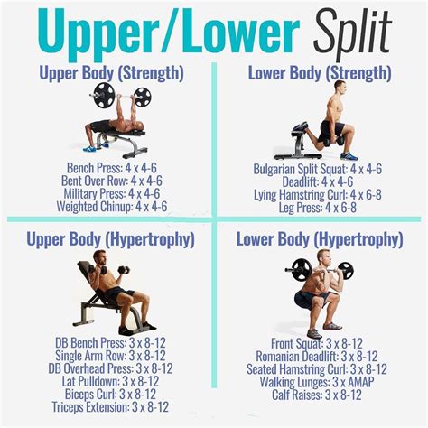 Upper Lower Body Split Fitness Workouts And Exercises