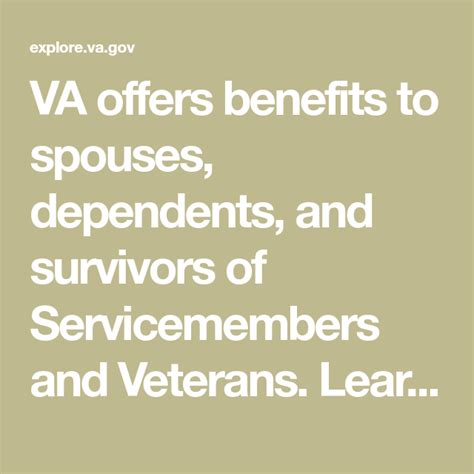 Va Offers Benefits To Spouses Dependents And Survivors Of