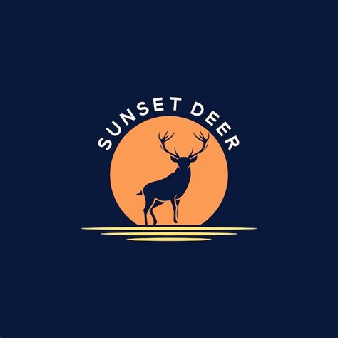 Premium Vector Sunset Deer Buck Stag Silhouette Logo Design