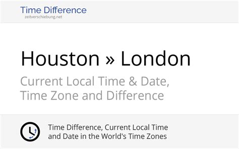 Time Difference Houston United States London United Kingdom