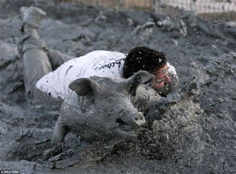 Festival Du Cochon In Canada Where You Catch Greased Pigs To Toss In