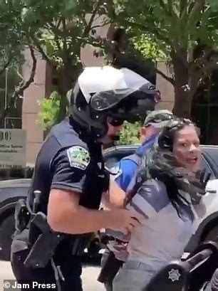 Male Motorbike Cop Is Accused Of Groping A Woman S Breasts During Arrest After She Ran A Red