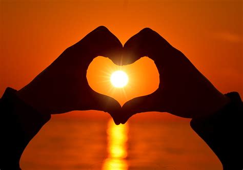 1366x768px Free Download Hd Wallpaper Hand Heart Form Love Sunset Romantic Hands Human