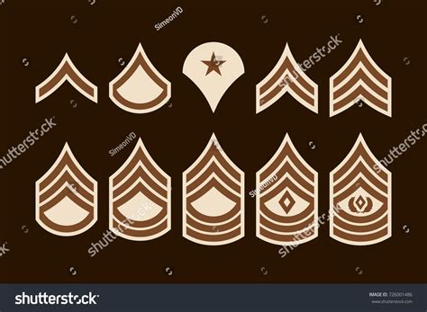 Military Ranks Stripes Chevrons Vector Set Stock Vector Royalty Free