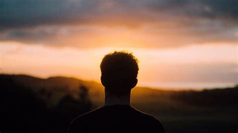 Dark Silhouette Of Man Looking At Morning Sky Hd Wallpaper Morning