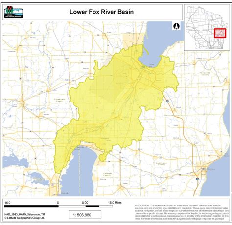 Lower Fox River Basindnr Map Fox Wolf Watershed Alliance