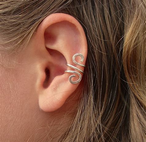Hand Hammered Silver Filled Ear Cuff On Luulla