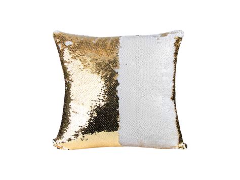 Flip Sequin Pillow Covergold W White 10pack Bestsub Sublimation