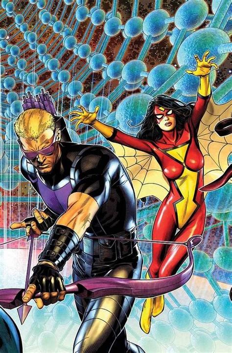 Hawkeye And Spider Woman On The Cover Of Avengers 33 By Terry Dodson