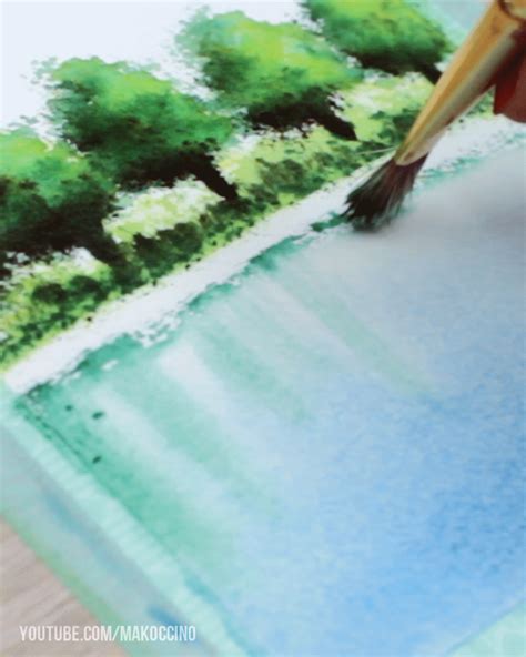 How To Paint Water Reflections With Watercolor Paint For Beginners In