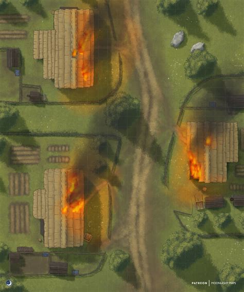 Oc Everythings Fine Village Outskirts Raid Battle Map 25x30 R
