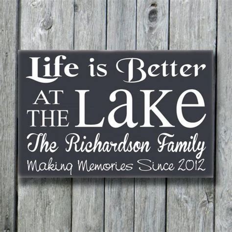 Lake House Decor Personalized Lake Sign Life Is Better At Etsy Lake