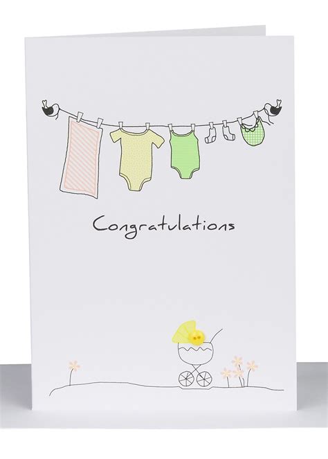 Congratulations Baby Greeting Card Clothesline Lils Cards