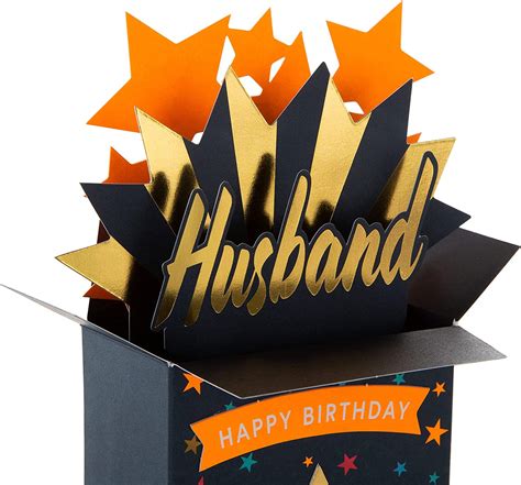 Open Present Design 3d Husband Birthday Card Collect Cards