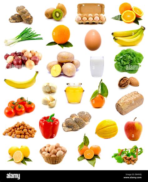 Grupo De Alimentos Saludables Como Frutas Verduras Leche Pan Y