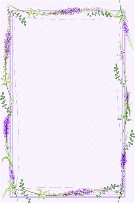 Lavender Purple Flower Border Background Wallpaper Image For Free