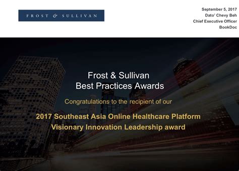 Bookdoc Awarded By Frost And Sullivan Best Practices Awards Bookdoc