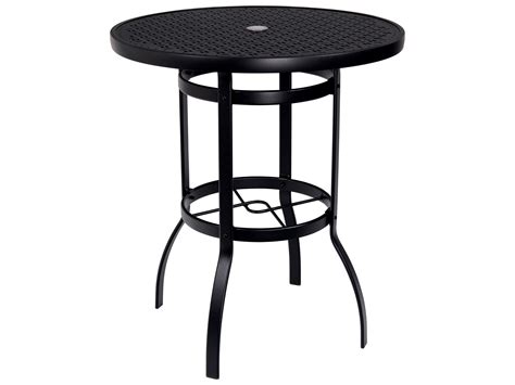 Woodard Deluxe Aluminum 36 Round Lattice Top Bar Height Table With